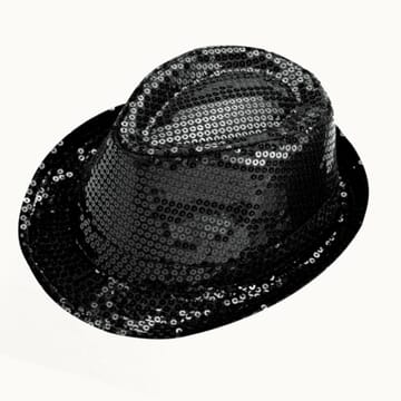 Sequin Trilby Hat - Black