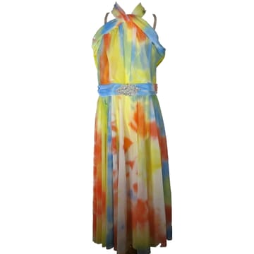 Yellow tie-dye lyrical dress
