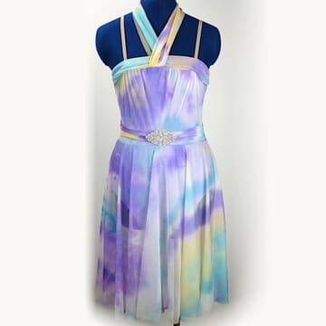 Purple tie-dye lyrical dress