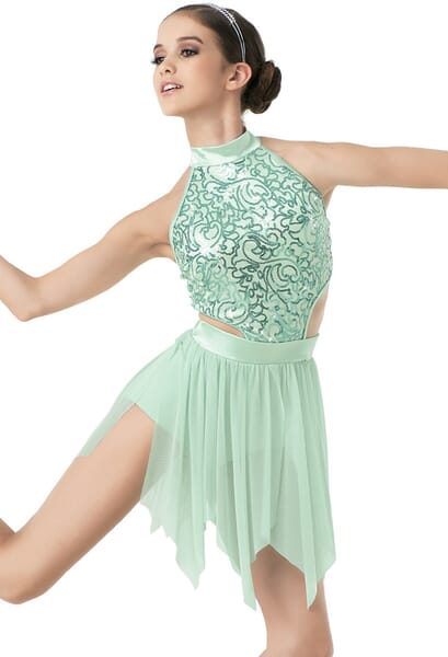 Hire Mint Lyrical Dress from Costume Source | Lyrical dance costume for hire
