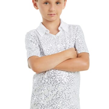 Male Sequin Dance Shirt - White