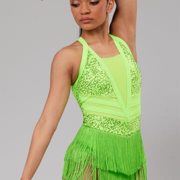 Lime Fringe Dress