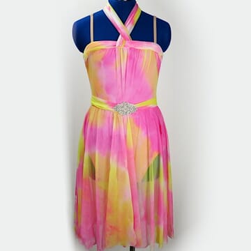 Pink tie-dye lyrical dress