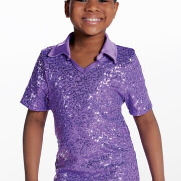 Male Sequin Dance Shirt - Purple