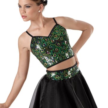 Black and Green Two Piece